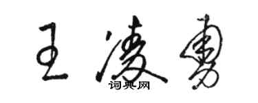 駱恆光王凌勇草書個性簽名怎么寫