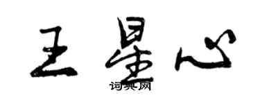 曾慶福王星心行書個性簽名怎么寫