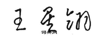 駱恆光王星翎草書個性簽名怎么寫