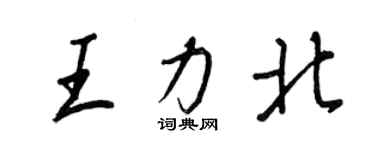 王正良王力北行書個性簽名怎么寫