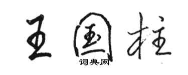 駱恆光王國柱行書個性簽名怎么寫