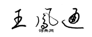 梁錦英王鳳通草書個性簽名怎么寫