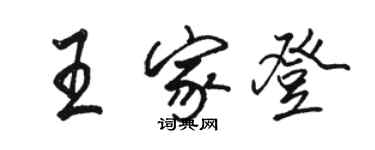 駱恆光王家登行書個性簽名怎么寫