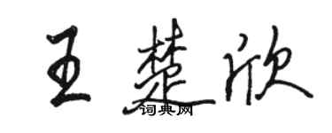 駱恆光王楚欣行書個性簽名怎么寫