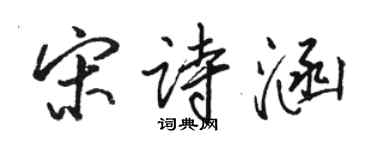 駱恆光宋詩涵行書個性簽名怎么寫