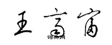 梁錦英王齊富草書個性簽名怎么寫