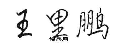 駱恆光王里鵬行書個性簽名怎么寫