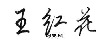 駱恆光王紅花行書個性簽名怎么寫