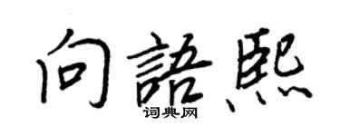 王正良向語熙行書個性簽名怎么寫