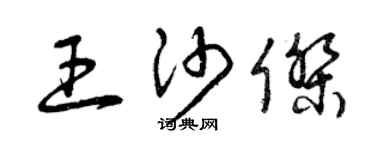 曾慶福王沙傑草書個性簽名怎么寫