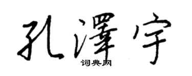 王正良孔澤宇行書個性簽名怎么寫