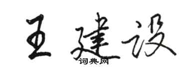駱恆光王建設行書個性簽名怎么寫