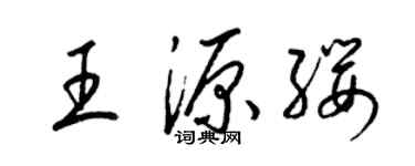 梁錦英王源纓草書個性簽名怎么寫