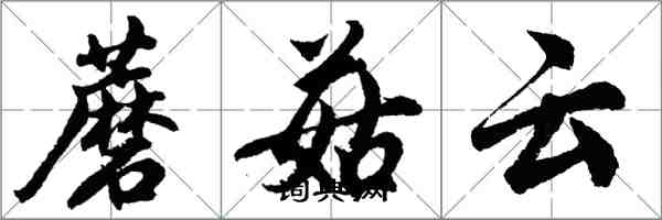 胡問遂蘑菇雲行書怎么寫