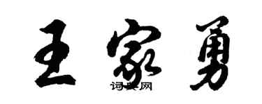 胡問遂王家勇行書個性簽名怎么寫