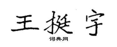 袁強王挺宇楷書個性簽名怎么寫