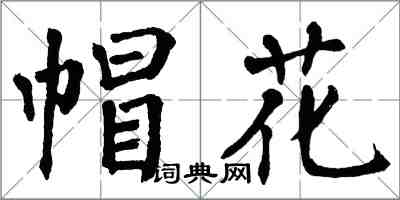 翁闓運帽花楷書怎么寫