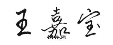 駱恆光王嘉寶行書個性簽名怎么寫