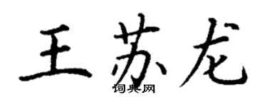 丁謙王蘇龍楷書個性簽名怎么寫