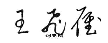 駱恆光王飛雁草書個性簽名怎么寫