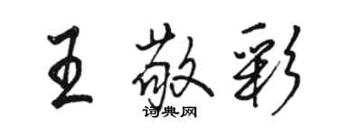 駱恆光王敬彩行書個性簽名怎么寫