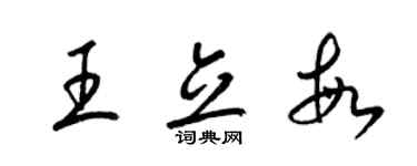 梁錦英王立敏草書個性簽名怎么寫