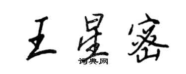 王正良王星密行書個性簽名怎么寫