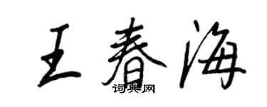 王正良王春海行書個性簽名怎么寫