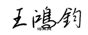 王正良王鴻鈞行書個性簽名怎么寫