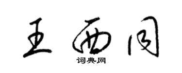 梁錦英王西同草書個性簽名怎么寫