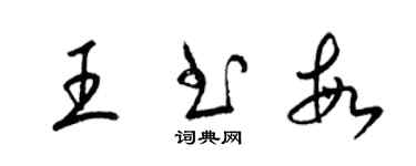 梁錦英王書敏草書個性簽名怎么寫