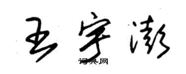 朱錫榮王宇澎草書個性簽名怎么寫