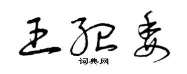 曾慶福王紀委草書個性簽名怎么寫