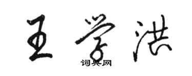 駱恆光王學洪行書個性簽名怎么寫