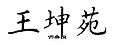 丁謙王坤苑楷書個性簽名怎么寫