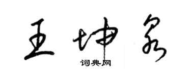 梁錦英王坤泉草書個性簽名怎么寫