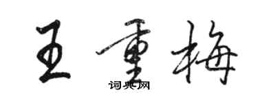駱恆光王重梅行書個性簽名怎么寫
