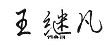駱恆光王繼凡行書個性簽名怎么寫