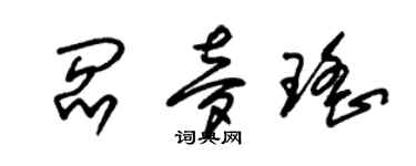 朱錫榮閻夢瑤草書個性簽名怎么寫