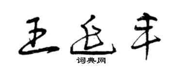 曾慶福王延豐草書個性簽名怎么寫