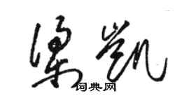 駱恆光梁凱草書個性簽名怎么寫