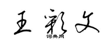 梁錦英王彩文草書個性簽名怎么寫