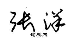 朱錫榮張洋草書個性簽名怎么寫