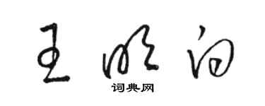 駱恆光王明白草書個性簽名怎么寫