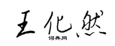 王正良王化然行書個性簽名怎么寫