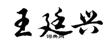 胡問遂王廷興行書個性簽名怎么寫