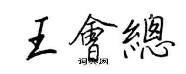 王正良王會總行書個性簽名怎么寫