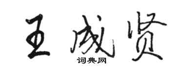 駱恆光王成賢行書個性簽名怎么寫