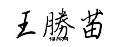 王正良王勝苗行書個性簽名怎么寫