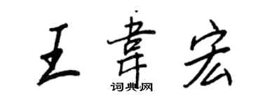 王正良王韋宏行書個性簽名怎么寫